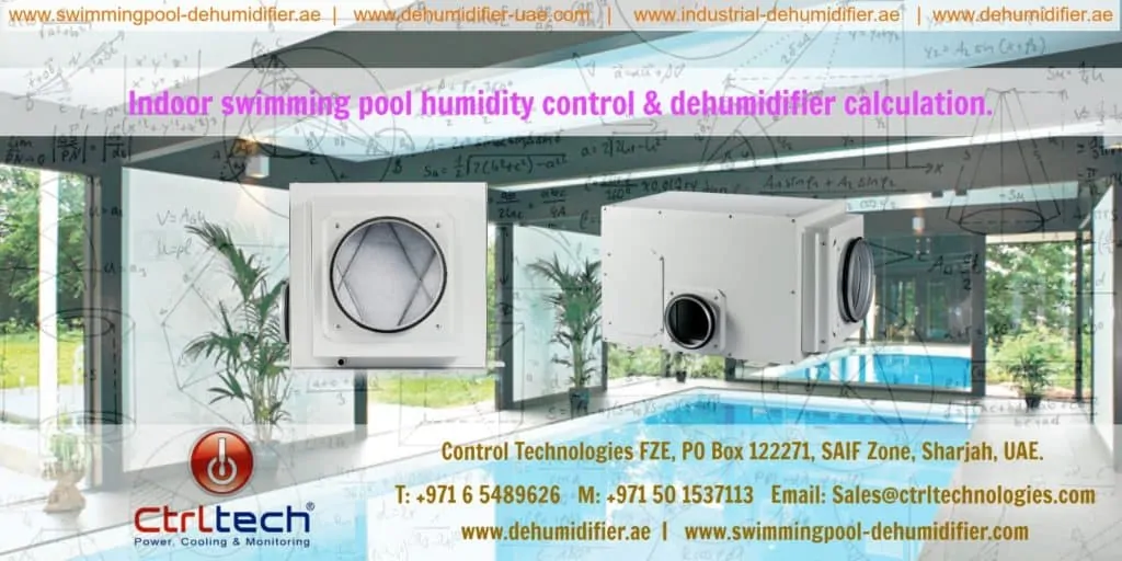 Indoor pool dehumidifier calculation for humidity control.
