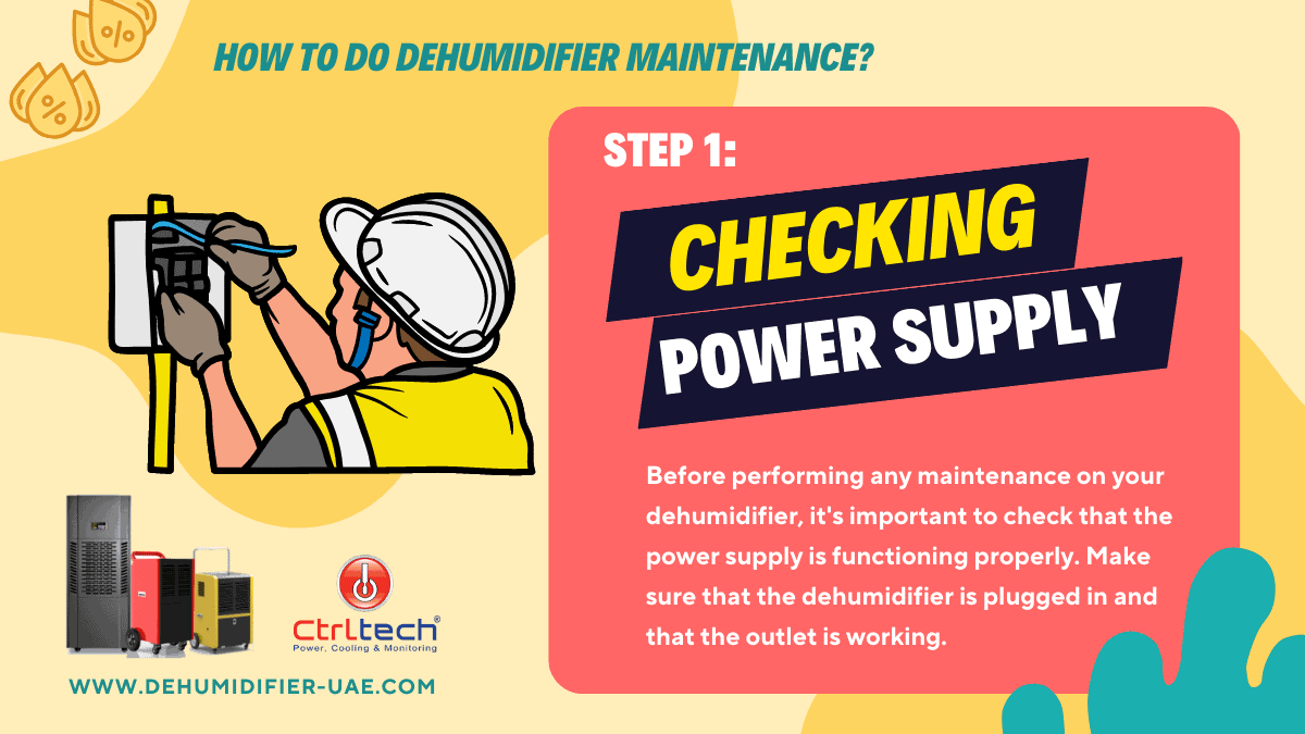 How to check the dehumidifier machine power supply.