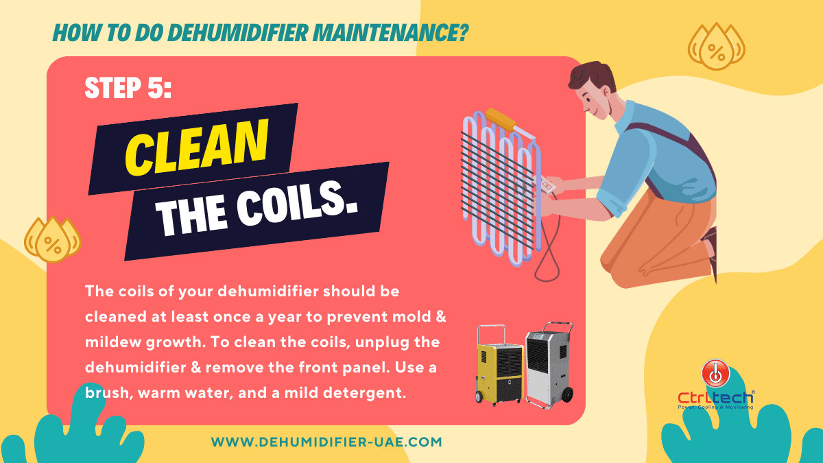 How to clean coils during dehumidifier repair?